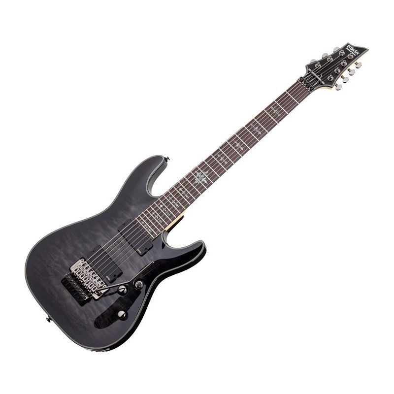 Schecter Damien Elite-7 FR Electric Guitar See-Thru Black