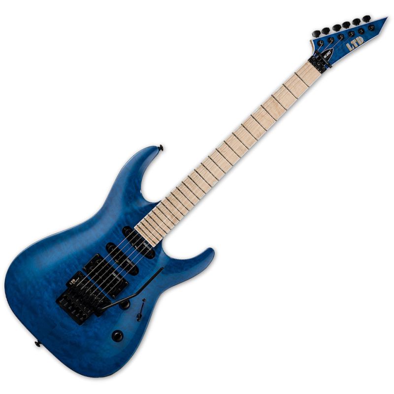 ESP LTD MH-203QM Electric Guitar See Thru Blue