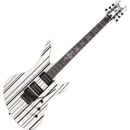 Schecter Synyster Standard Electric Guitar Gloss White with Black Pinstripes, SCHECTER1746