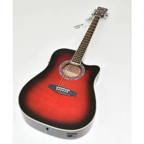 Ibanez PF28ECETRS PF Series Acoustic Guitar in Transparent Red Sunburst 0057