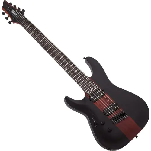 Schecter Rob Scallon C-7 Multiscale Lefty Guitar Dark Roast, 905