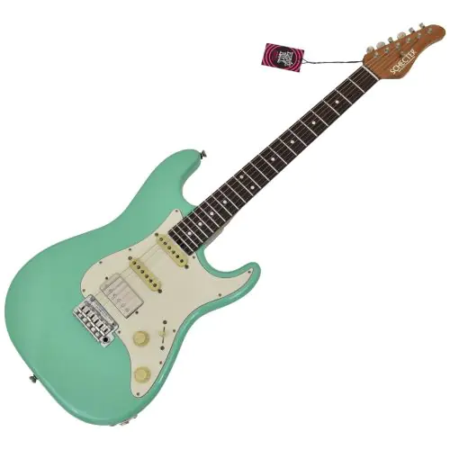 Schecter USA Custom Shop Traditional Wembley HSS Guitar Seafoam Green, 7144