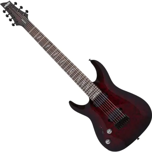 Schecter Omen Elite-7 Lefty Guitar Black Cherry Burst, 2461