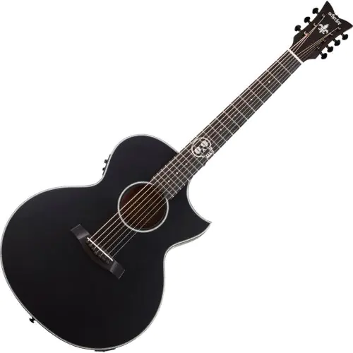 Schecter Regulo Caro-7 Acoustic Electric Guitar Satin Black, 3719