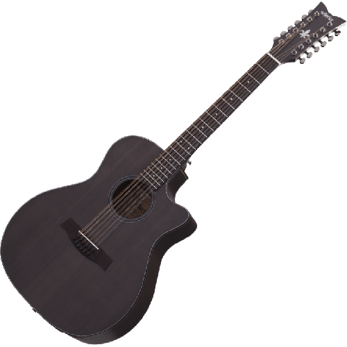 Schecter Orleans Studio-12 Acoustic Guitar in Satin See Thru Black Finish, 3714