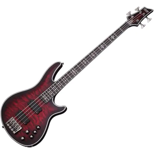 Schecter Hellraiser Extreme-4 Electric Bass Crimson Red Burst Satin, 1910