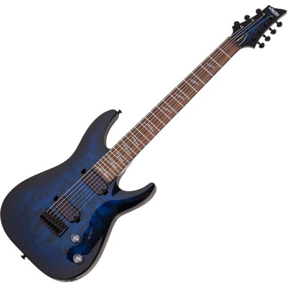 Schecter Omen Elite-7 Electric Guitar See-Thru Blue Burst, 2458