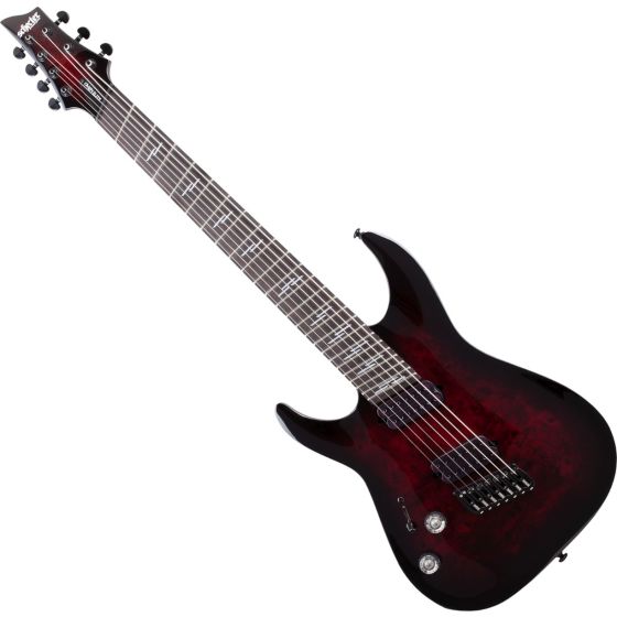 Schecter Omen Elite-7 Multiscale Lefty Guitar Black Cherry Burst, 2468