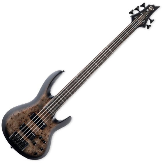 ESP LTD B-5E Burled Poplar Electric Bass Charcoal Burst Satin, LB5EBPCHBS