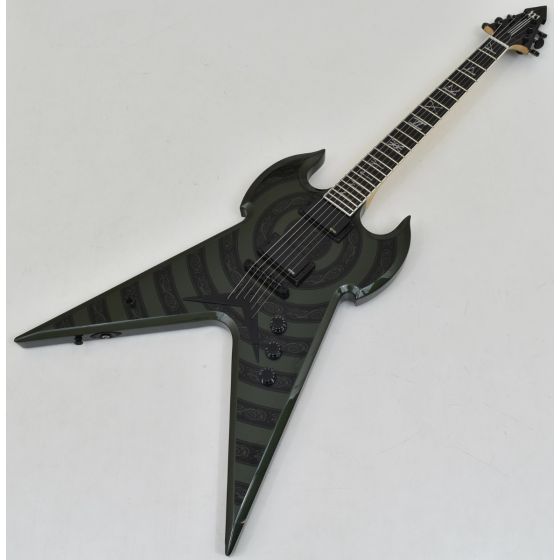 Wylde Audio Warhammer Nose Dragon Metallic Green Bullseye Guitar B-Stock, WYLDE 4581