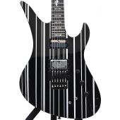 Schecter Synyster Custom-S Guitar Gloss Black Silver Pin Stripes, 1741